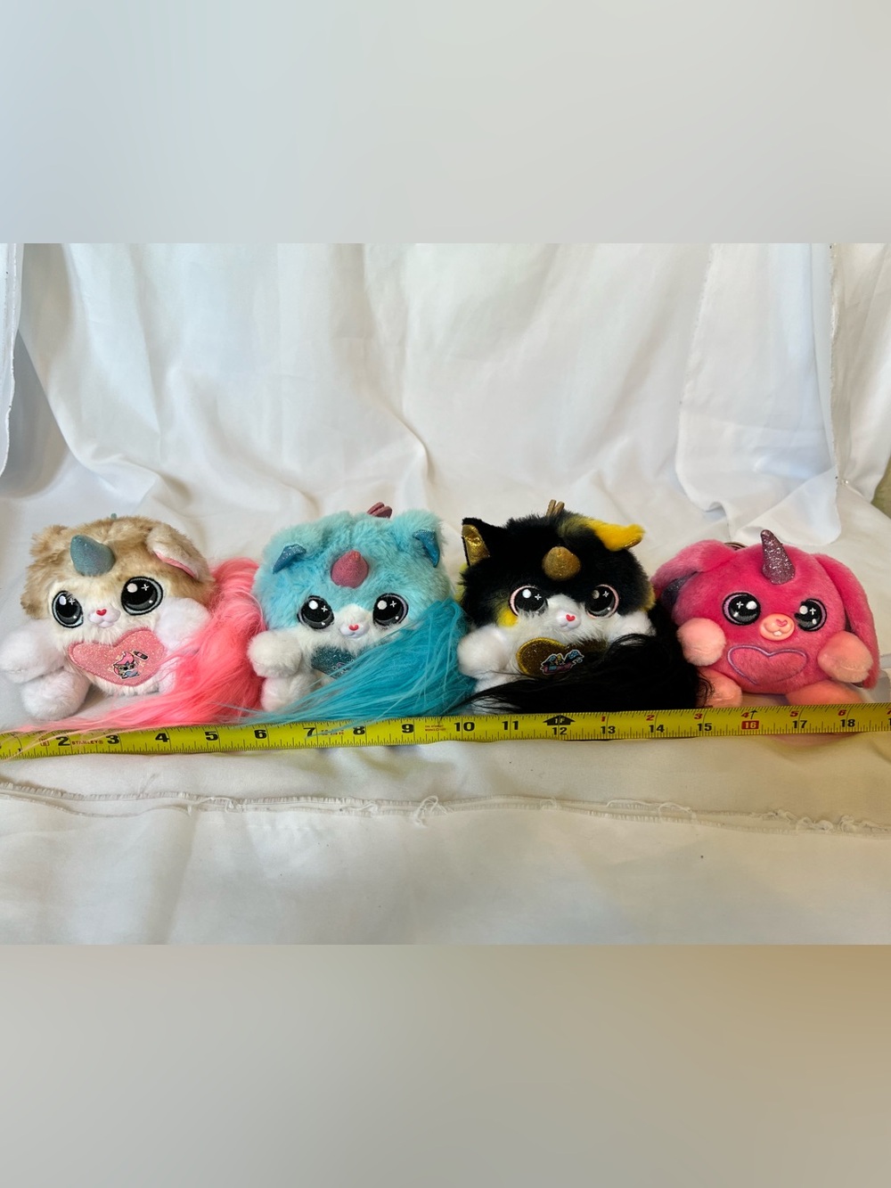 Set of  3 Rainbocorn Kittycorn & 1 bunnycorn miniature stuffed animals
